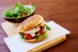 Easy vegetarian dinners - halloumi burger